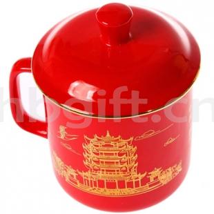 黃鶴樓紀念品 送領(lǐng)導的 黃鶴樓紅瓷辦公杯