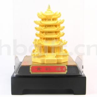 武漢特色禮品 黃鶴樓模型 絨沙金工藝品