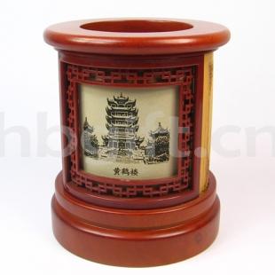 湖北特色 轉運來(lái)筆筒 武漢風(fēng)光旋轉