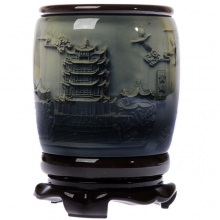 黃鶴樓紀念禮品 浮雕黃鶴樓筆筒 荊楚特色