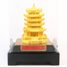 武漢特色禮品 黃鶴樓模型 絨沙金工藝品