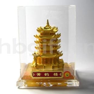 武漢紀念品 送外地朋友 絨沙金立體黃鶴樓