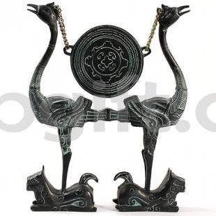 高端禮品 送領(lǐng)導 送老外 荊楚青銅器虎座鳥(niǎo)架鼓
