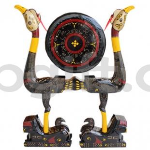 荊楚工藝擺件 開(kāi)業(yè) 落成送虎座鳥(niǎo)架鼓80cm