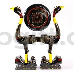 荊楚文化禮品 送領(lǐng)導 老外 高檔漆器虎座鳥(niǎo)架鼓50cm
