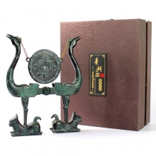 高檔禮品 適合送領(lǐng)導 老外 青銅器虎座鳥(niǎo)架鼓