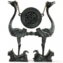 高端禮品 送領(lǐng)導 送老外 荊楚青銅器虎座鳥(niǎo)架鼓