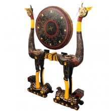 湖北大型工藝擺件 開(kāi)業(yè) 落成送虎座鳥(niǎo)架鼓150cm