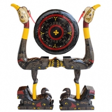 荊楚工藝擺件 開(kāi)業(yè) 落成送虎座鳥(niǎo)架鼓80cm