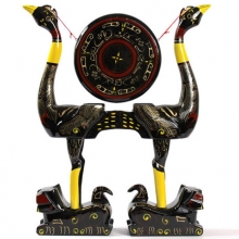 湖北禮物 送領(lǐng)導 送老外 荊楚漆器虎座鳥(niǎo)架鼓30cm