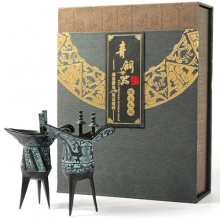 荊楚特色文化禮品 送領(lǐng)導 送貴客 青銅酒器雙爵尊