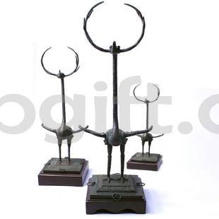 湖北省博物館 紀念禮品 高端人士鐘愛(ài) 鹿角立鶴青銅器