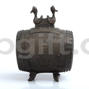 湖北工藝品 高端禮品 商代饕餮紋銅鼓青銅工藝品