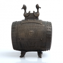 湖北工藝品 高端禮品 商代饕餮紋銅鼓青銅工藝品
