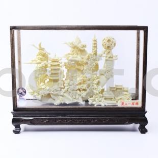 武漢紀念品高檔工藝品 黃鶴樓骨雕