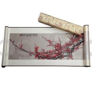 代表武漢的紀念品 武漢市花 梅花織錦掛軸畫(huà)