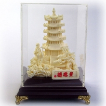 武漢黃鶴樓紀念品 骨雕黃鶴樓