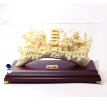 武漢紀念品高檔工藝品 黃鶴樓骨雕