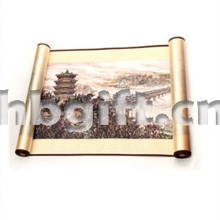 武漢特色禮品 江城如畫(huà)絲綢長(cháng)卷 武漢特色禮物