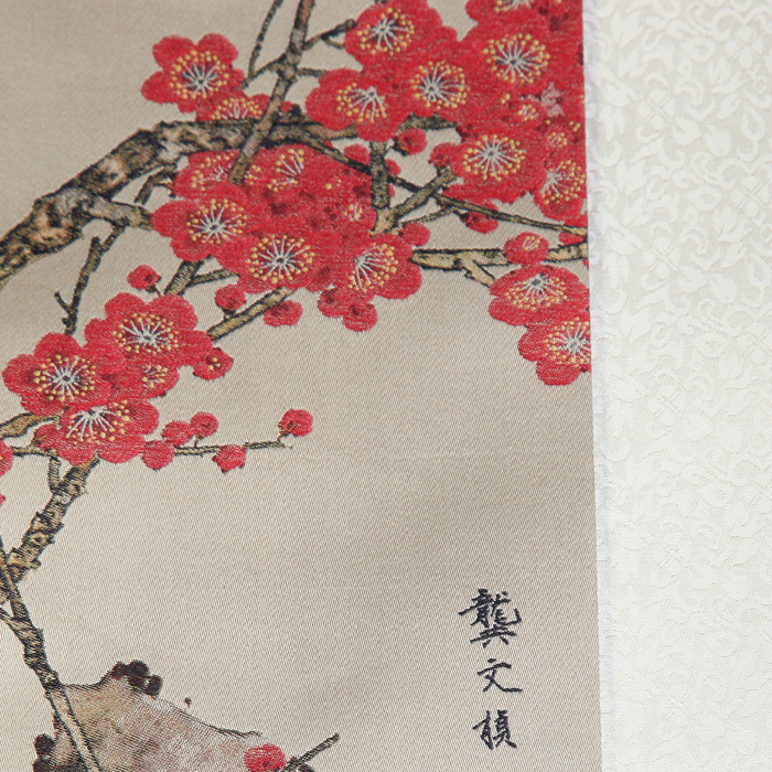 武漢禮物 代表武漢的紀念品 梅花織錦卷軸畫(huà)禮盒