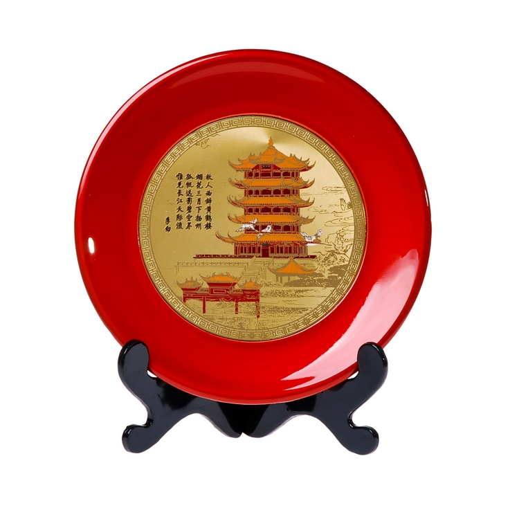 黃鶴樓紀念品 黃鶴樓漆盤(pán) 楚國工藝品