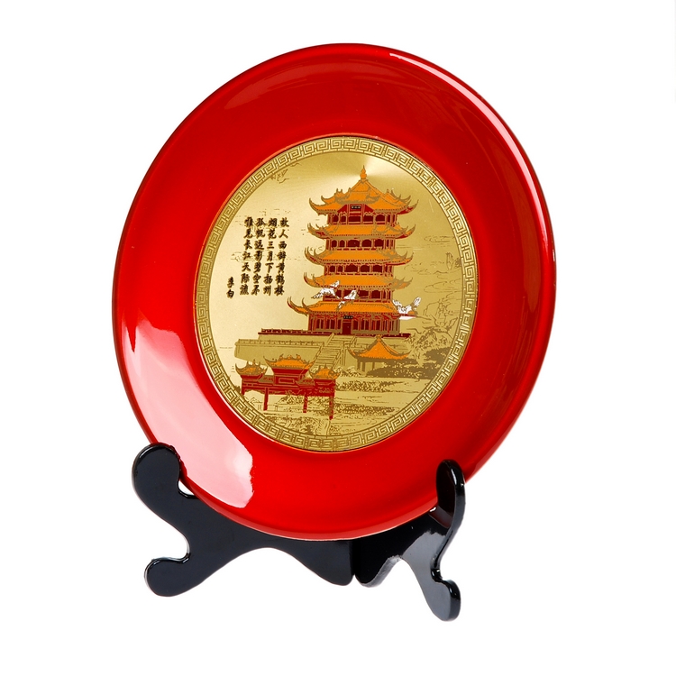 黃鶴樓紀念品 黃鶴樓漆盤(pán) 楚國工藝品