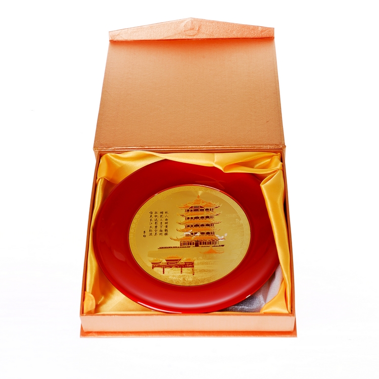 黃鶴樓紀念品 黃鶴樓漆盤(pán) 楚國工藝品
