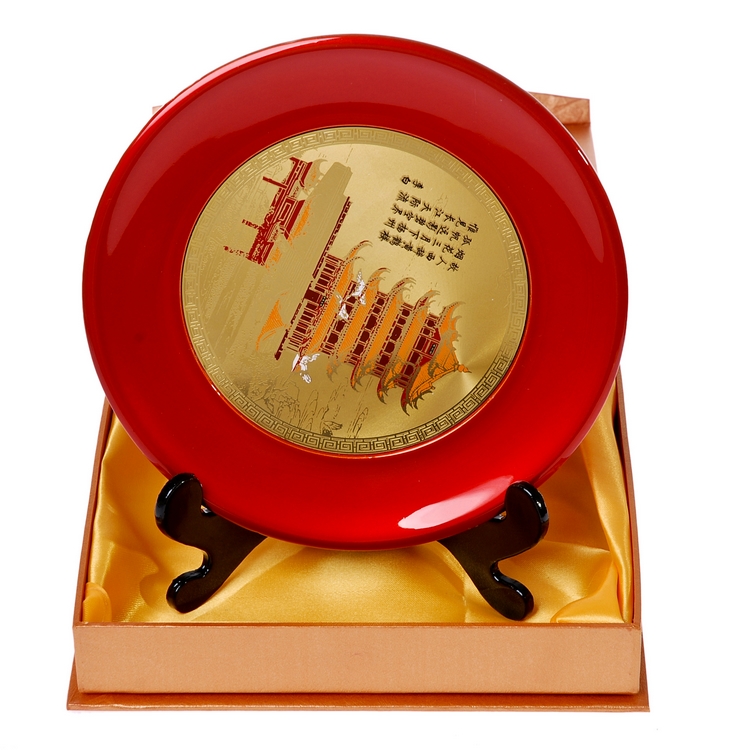 黃鶴樓紀念品 黃鶴樓漆盤(pán) 楚國工藝品
