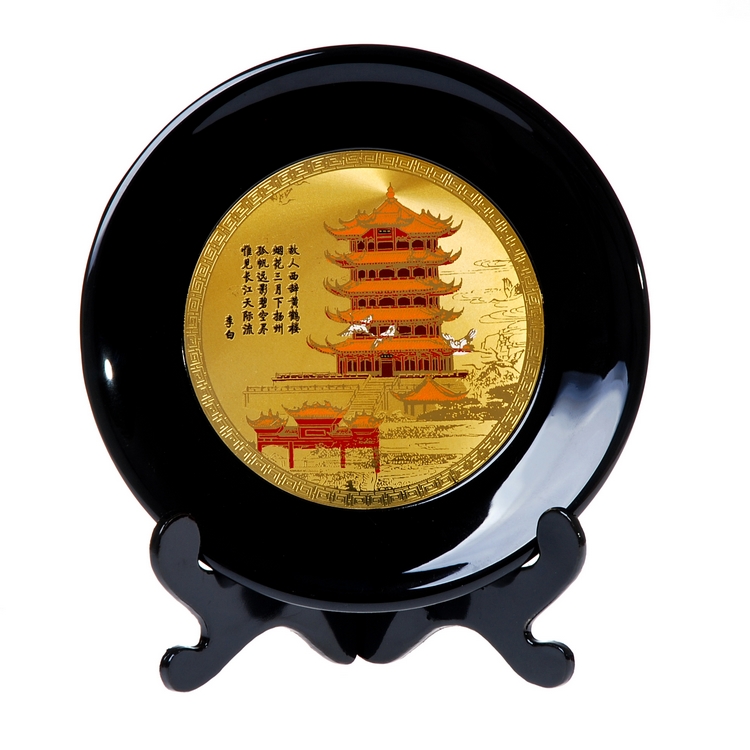 黃鶴樓紀念品 黃鶴樓漆盤(pán) 楚國工藝品