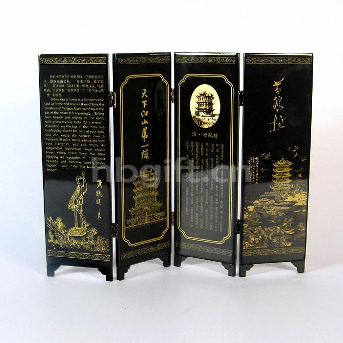武漢紀念品 送外地朋友 黃鶴樓漆器屏風(fēng)
