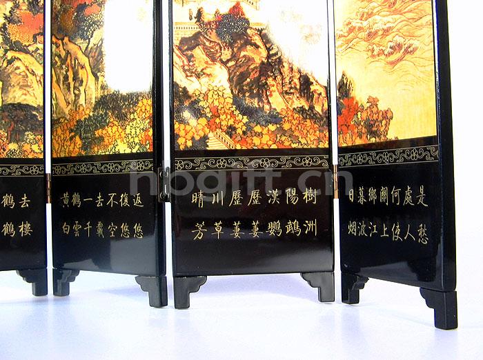 武漢紀念品 送外國人 黃鶴樓漆器屏風(fēng)