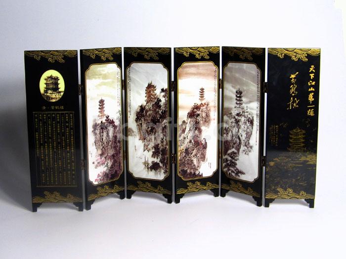 武漢紀念品 送老師 黃鶴樓漆器屏風(fēng)6