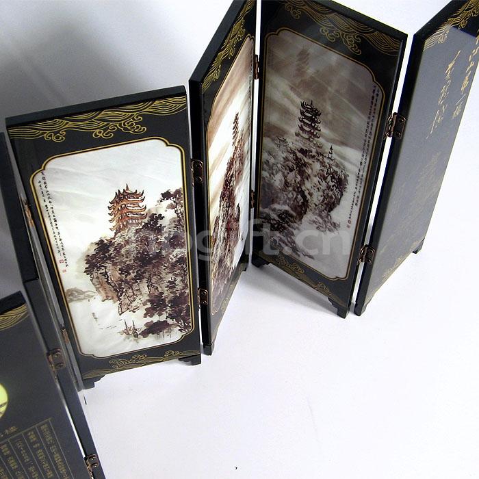 武漢紀念品 送領(lǐng)導 黃鶴樓漆器屏風(fēng)6