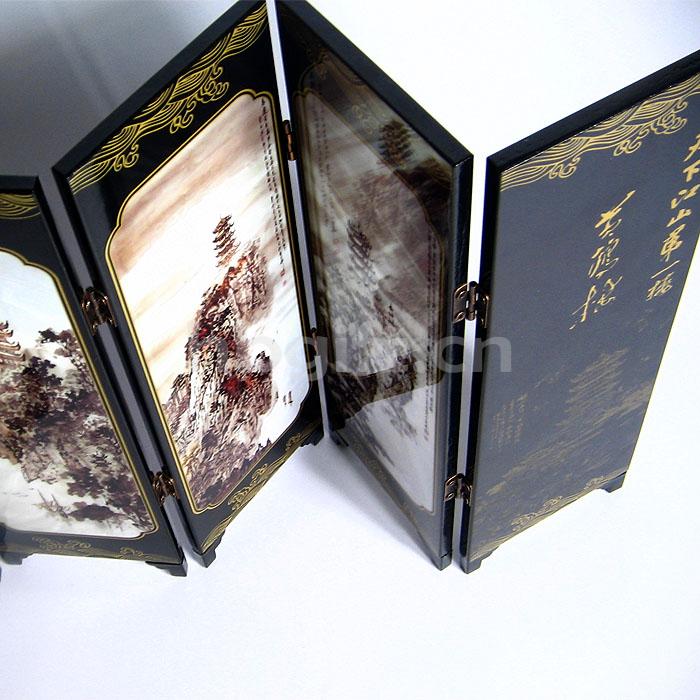 武漢紀念品 送外地朋友 黃鶴樓漆器屏風(fēng)6