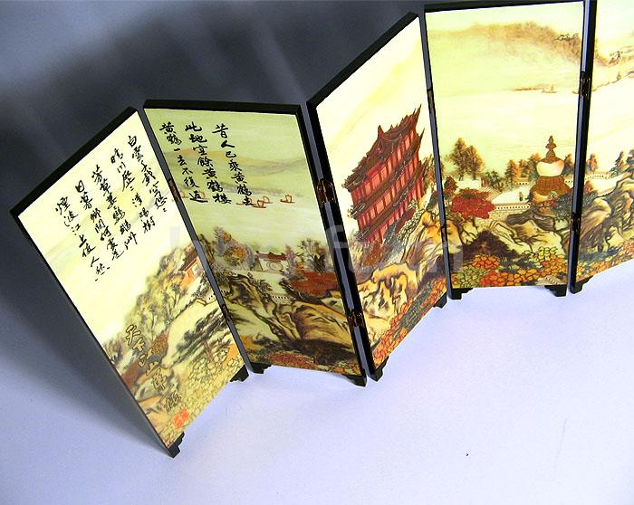 武漢紀念品 送外地朋友 黃鶴樓漆器屏風(fēng)6