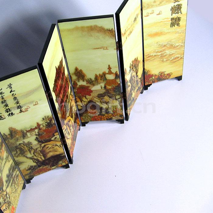武漢紀念品 送外地朋友 黃鶴樓漆器屏風(fēng)6