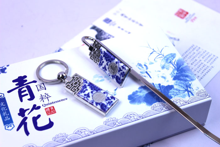 武漢黃鶴樓紀念品 黃鶴樓青花瓷禮品