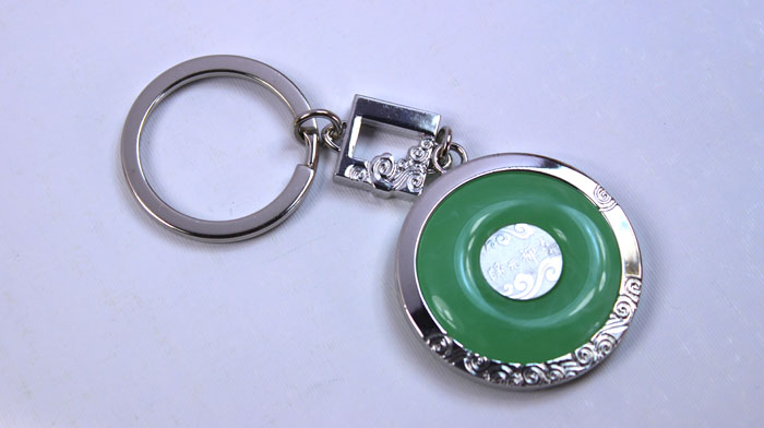 湖北禮物 歸元寺紀念品 金鑲玉鑰匙扣