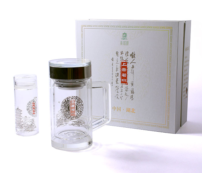 武漢黃鶴樓紀念品 高檔水晶杯套裝