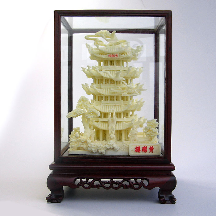 黃鶴樓模型工藝品 骨雕黃鶴樓紀念品