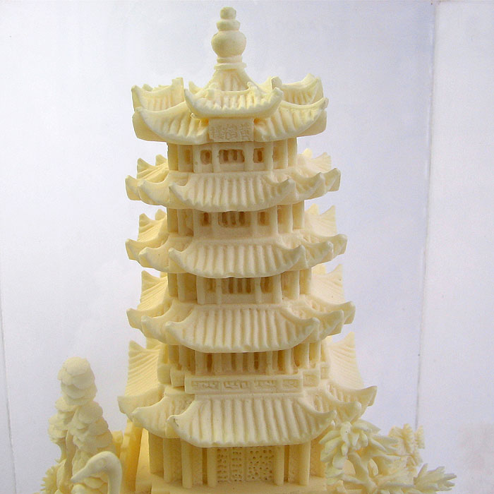 武漢黃鶴樓紀念品 骨雕黃鶴樓