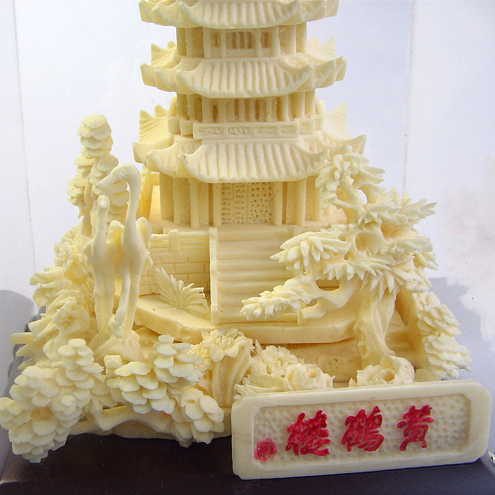 武漢黃鶴樓紀念品 骨雕黃鶴樓