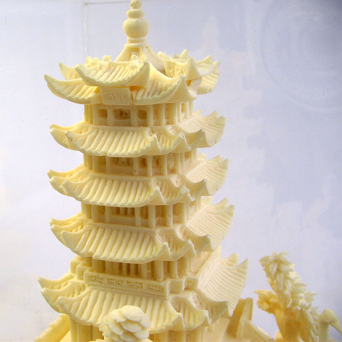 武漢黃鶴樓紀念品 骨雕黃鶴樓