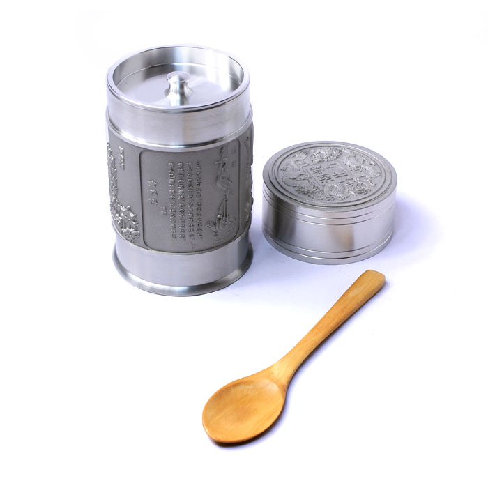 武漢旅游紀念品 送外地客戶(hù)高檔禮品 純錫茶葉罐
