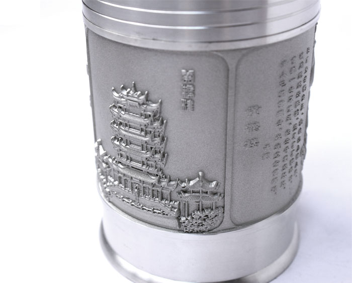 武漢旅游紀念品 送外地客戶(hù)高檔禮品 純錫茶葉罐