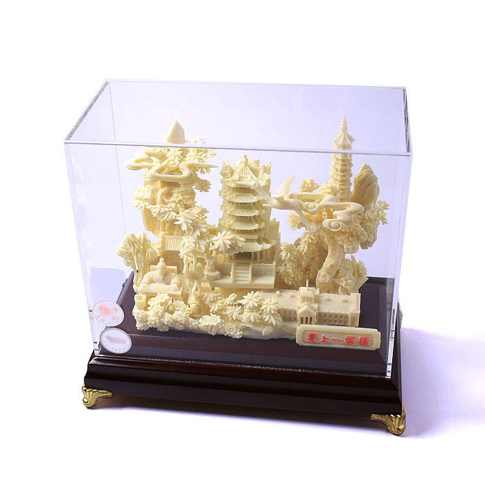 武漢骨雕工藝品 會(huì )議禮品 適合贈送外賓 黃鶴樓骨雕