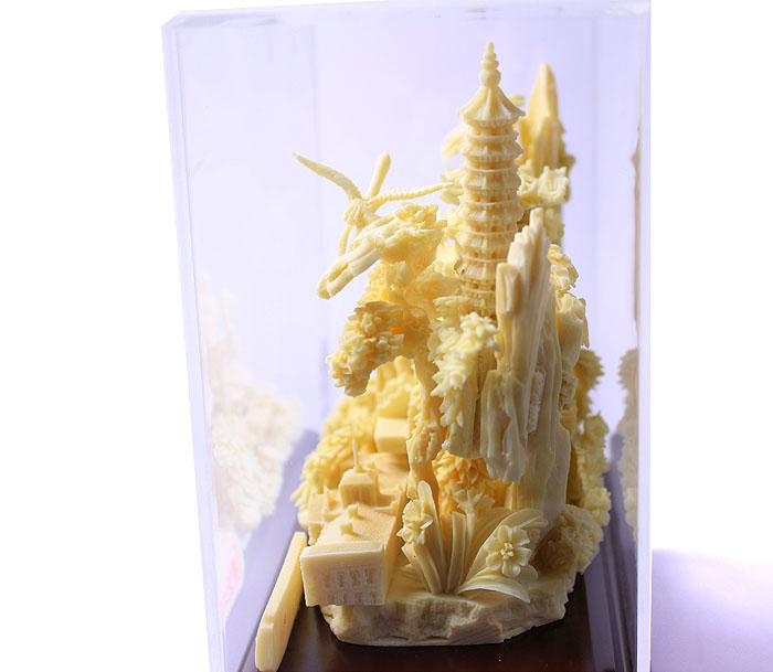 武漢骨雕工藝品 會(huì )議禮品 適合贈送外賓 黃鶴樓骨雕