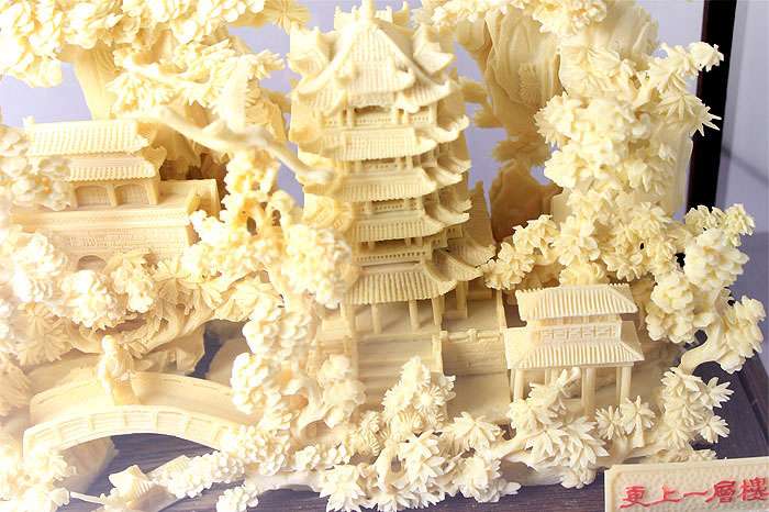 湖北禮物 武漢黃鶴樓骨雕 武漢高檔禮品 骨雕工藝品