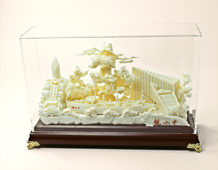 湖北紀念品中山艦骨雕工藝品