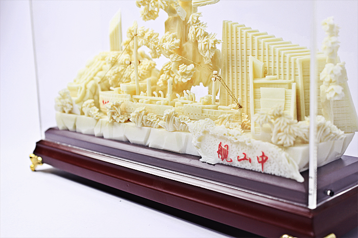 湖北紀念品中山艦骨雕工藝品